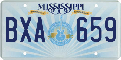 MS license plate BXA659