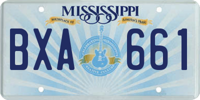 MS license plate BXA661