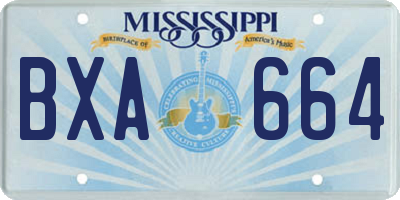 MS license plate BXA664