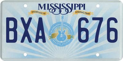 MS license plate BXA676