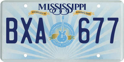 MS license plate BXA677