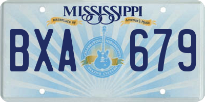 MS license plate BXA679