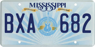 MS license plate BXA682