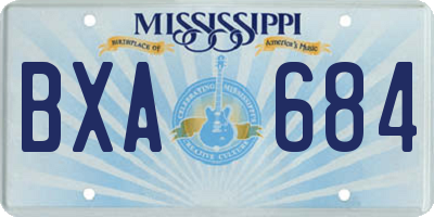 MS license plate BXA684