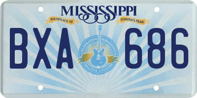MS license plate BXA686