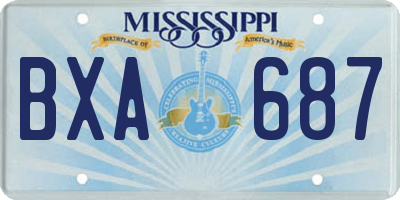 MS license plate BXA687