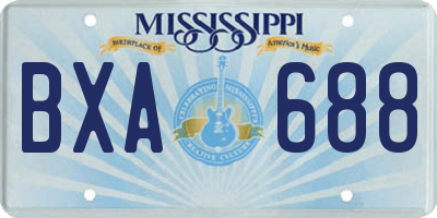 MS license plate BXA688