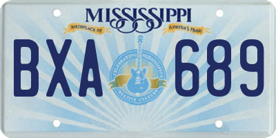MS license plate BXA689