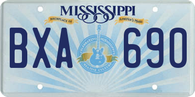 MS license plate BXA690