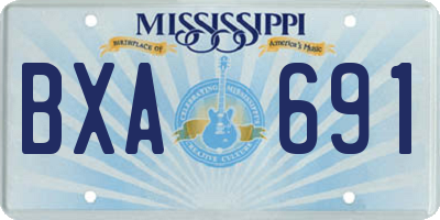 MS license plate BXA691