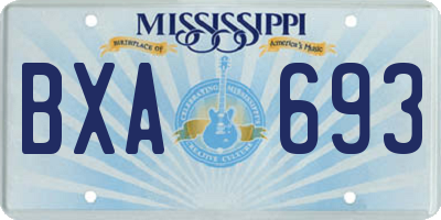 MS license plate BXA693