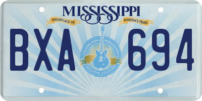 MS license plate BXA694