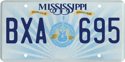 MS license plate BXA695
