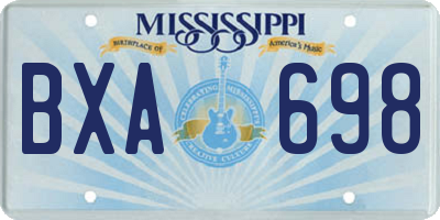 MS license plate BXA698