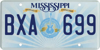 MS license plate BXA699