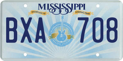 MS license plate BXA708