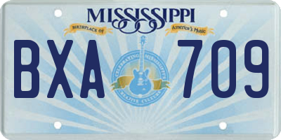 MS license plate BXA709