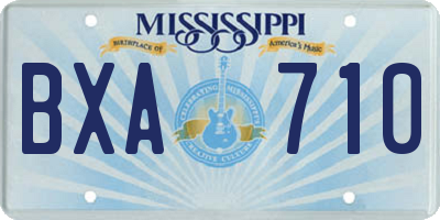 MS license plate BXA710