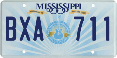 MS license plate BXA711