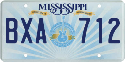 MS license plate BXA712