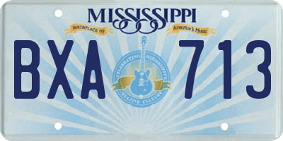 MS license plate BXA713