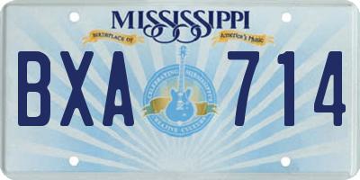 MS license plate BXA714