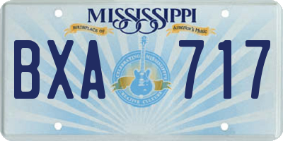 MS license plate BXA717