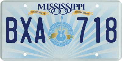 MS license plate BXA718