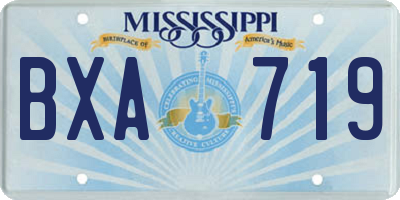 MS license plate BXA719