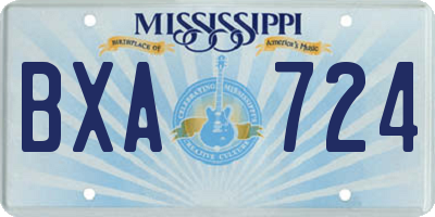 MS license plate BXA724