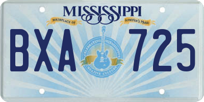 MS license plate BXA725