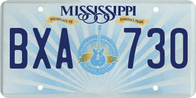 MS license plate BXA730