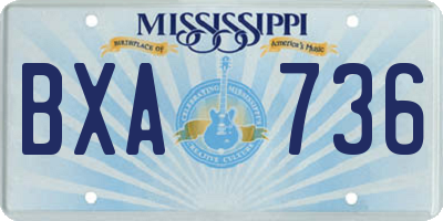 MS license plate BXA736