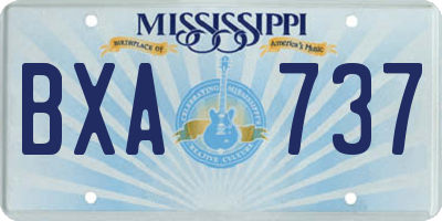 MS license plate BXA737