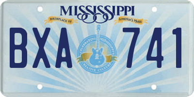 MS license plate BXA741