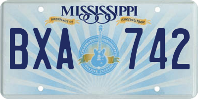 MS license plate BXA742