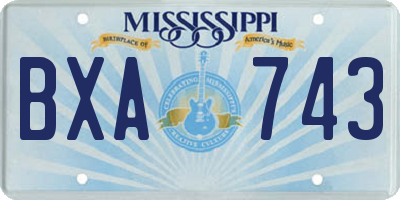 MS license plate BXA743