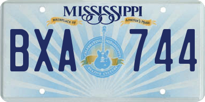 MS license plate BXA744