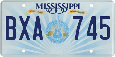 MS license plate BXA745