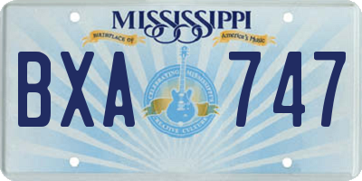 MS license plate BXA747