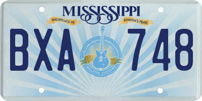 MS license plate BXA748