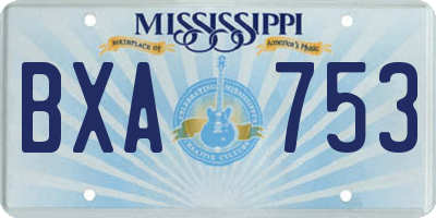 MS license plate BXA753