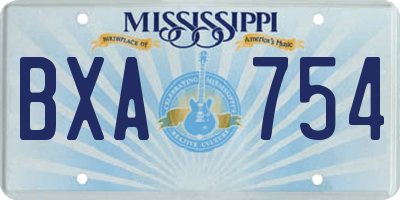 MS license plate BXA754