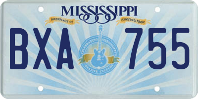 MS license plate BXA755