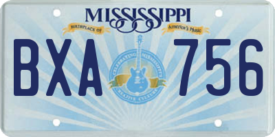 MS license plate BXA756