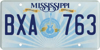 MS license plate BXA763
