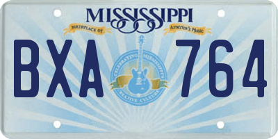 MS license plate BXA764