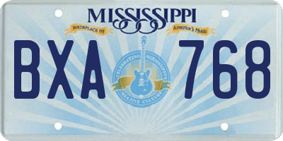 MS license plate BXA768