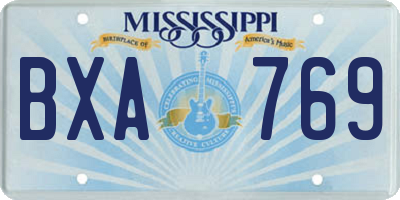 MS license plate BXA769