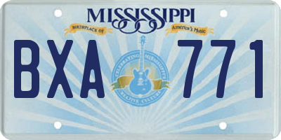 MS license plate BXA771